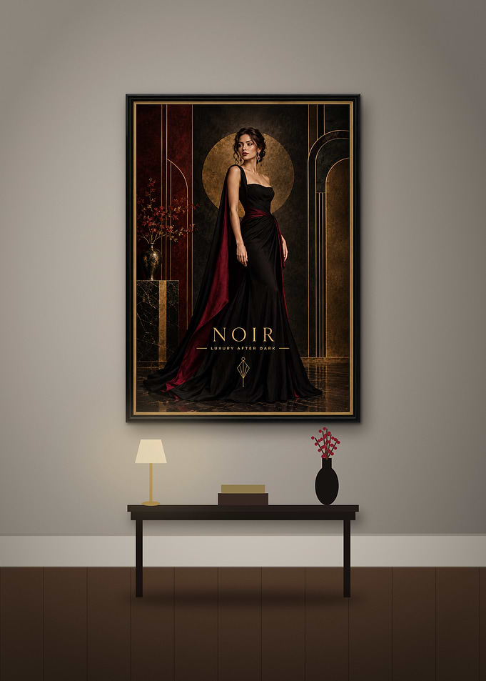 NOIR — Luxury After Dark Wall Art Mockup