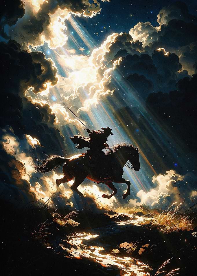 Cowboy Horse Celestial Fantasy Art