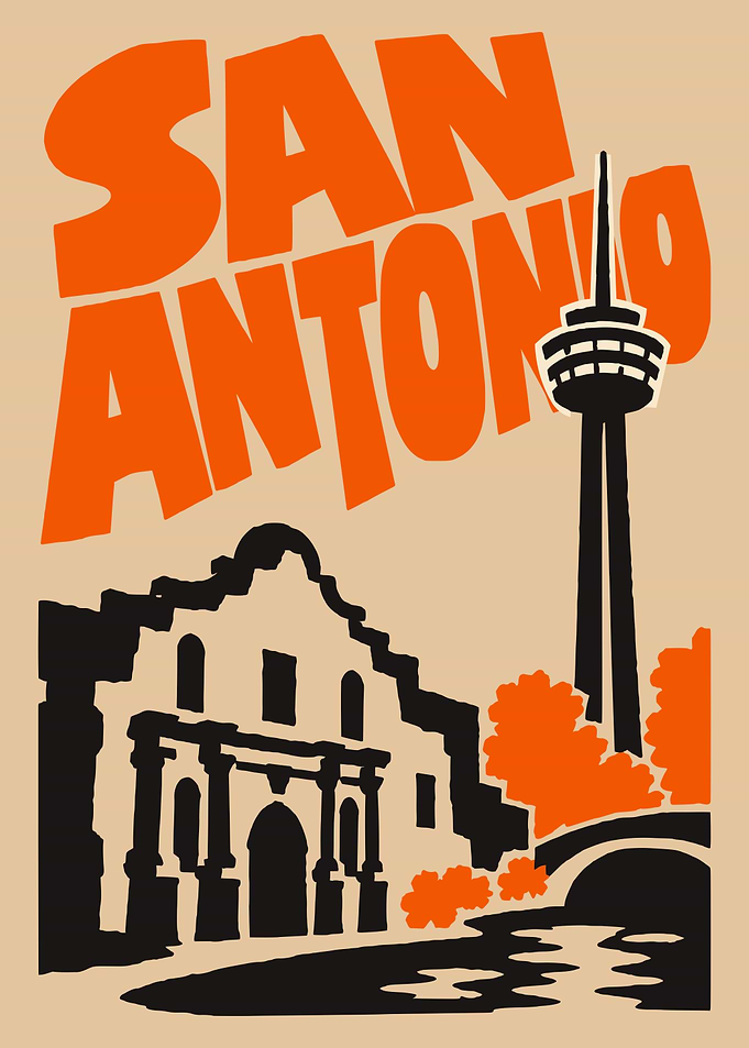 San Antonio Vintage Travel Poster