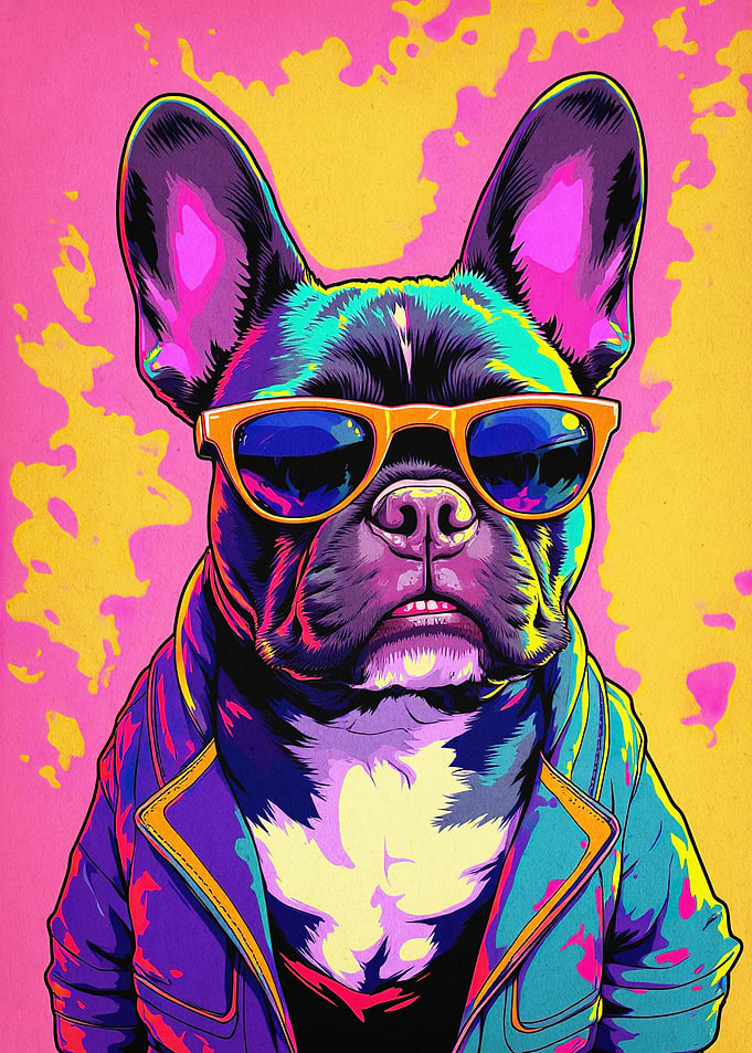 Cool Dog Pop Art Poster