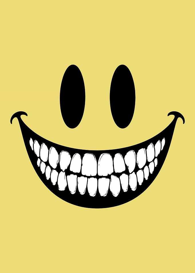 Creepy Yellow Smiley Face Illustration