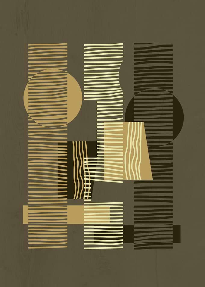 Abstract Geometric Earth Tone Composition