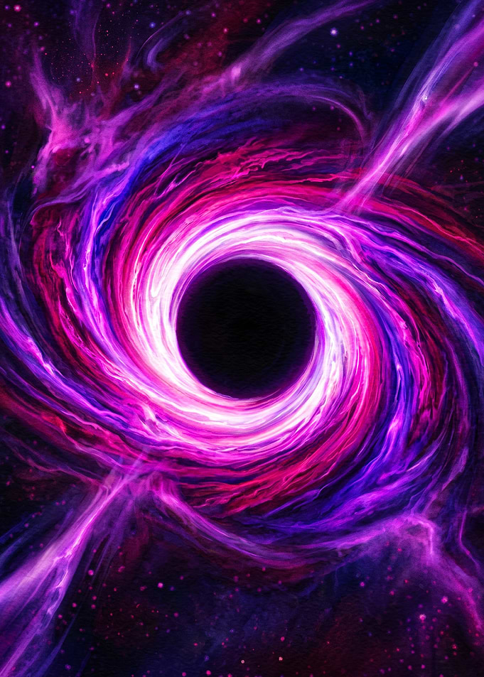 Vibrant Purple and Pink Black Hole