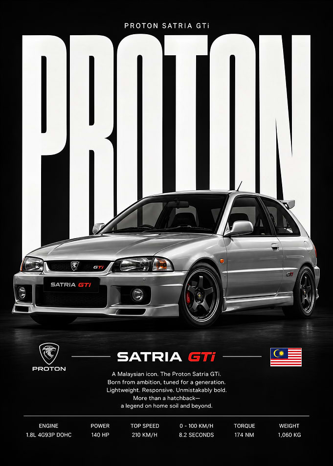 Proton Satria GTi Automotive Poster