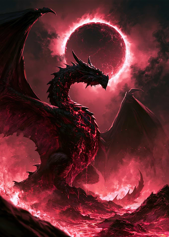 Black Dragon Under Red Eclipse