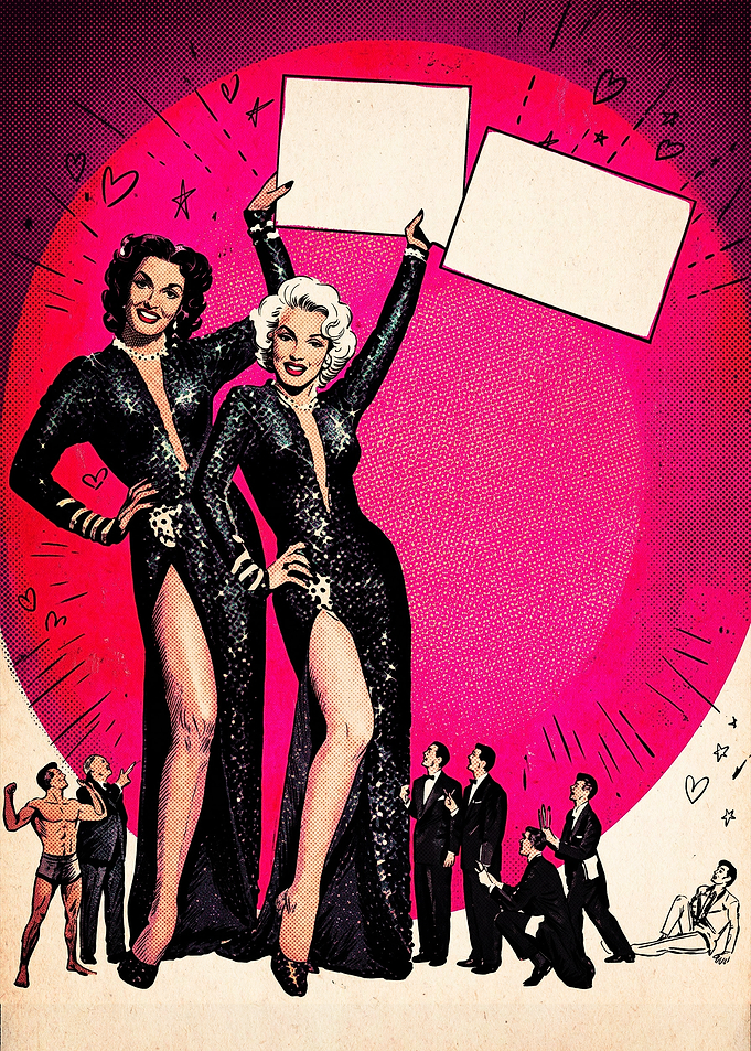 Retro Glamour Pop Art Illustration