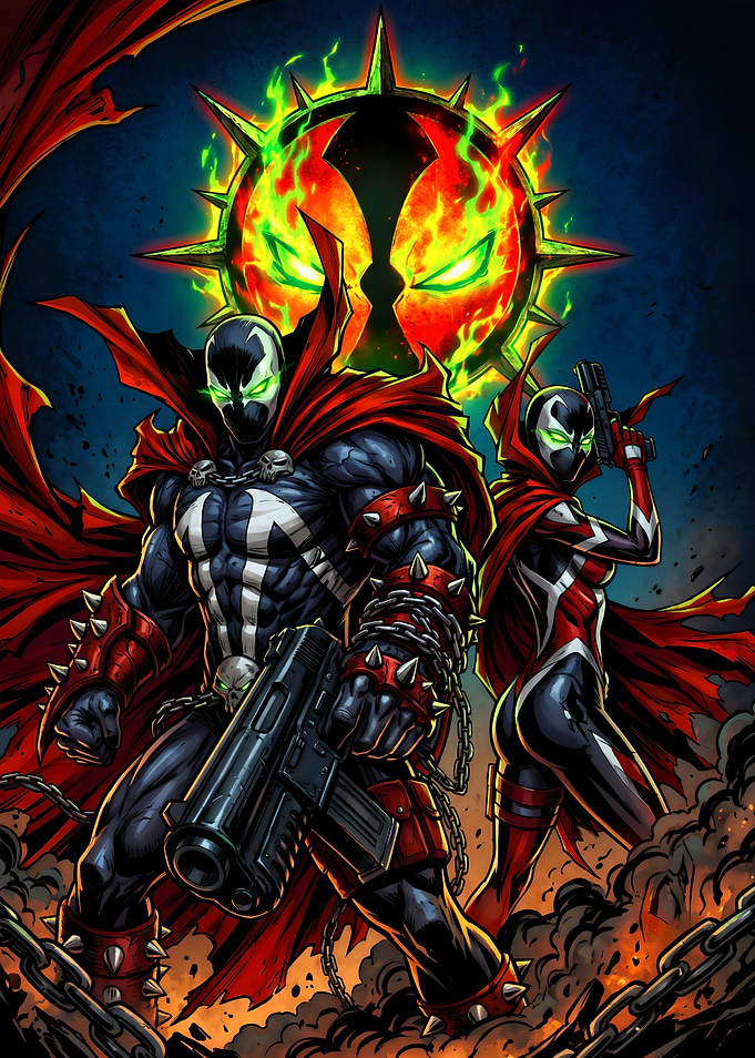 Spawn and She-Spawn Comic Art