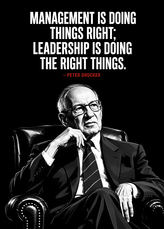 Peter Drucker Leadership Quote Poster