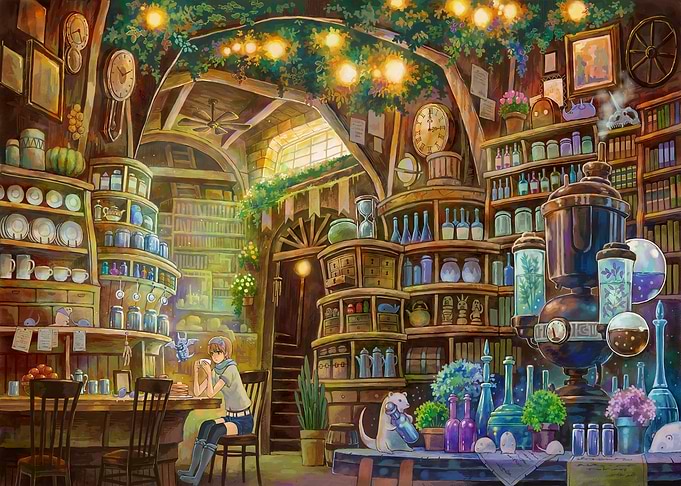 Cozy Anime Fantasy Apothecary Shop