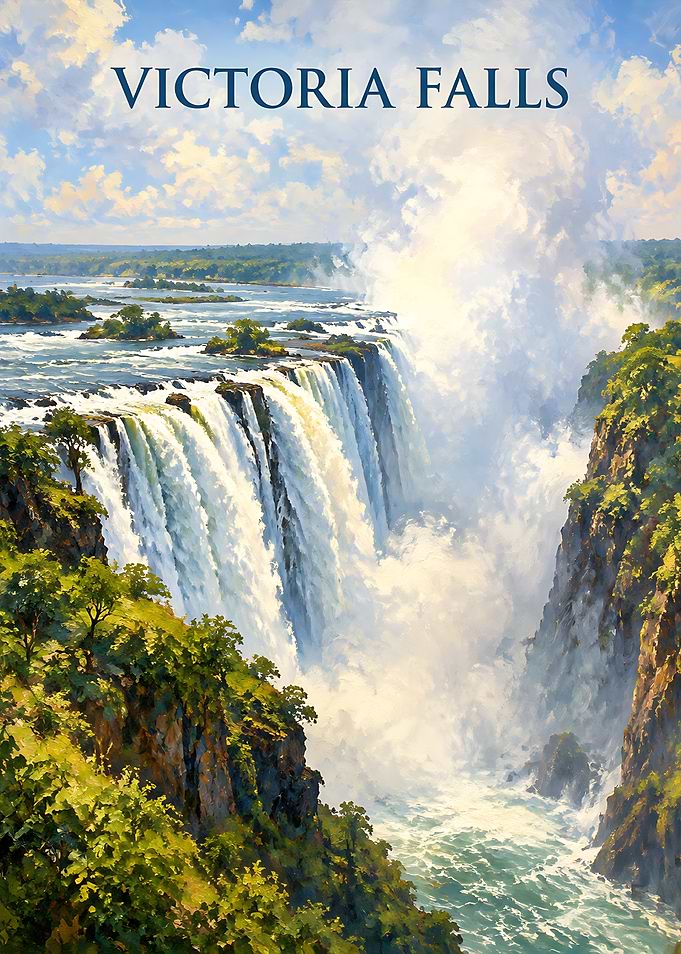 Victoria Falls Majestic Landscape Poster