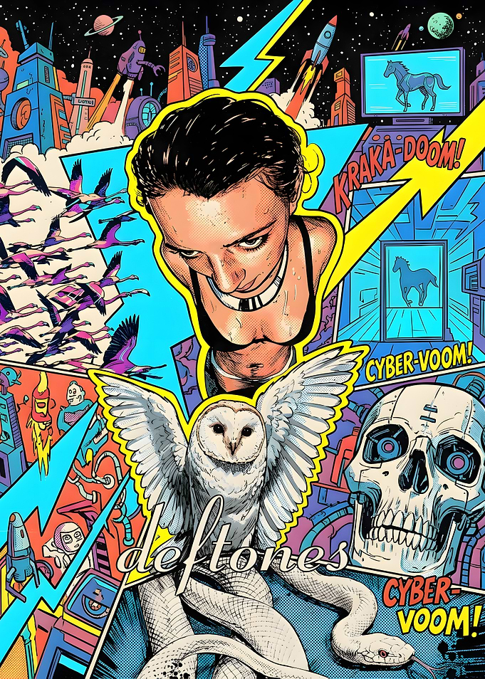 Deftones Cyberpunk Comic Style Poster