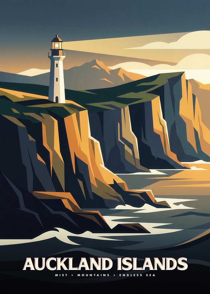 Auckland Islands Travel Poster