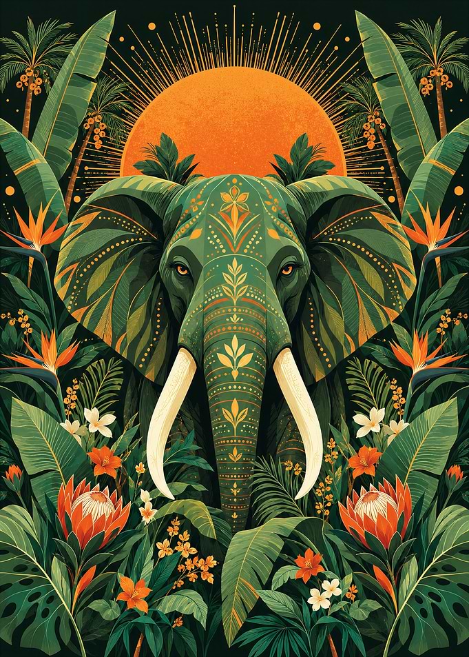Sun Halo Majestic Elephant