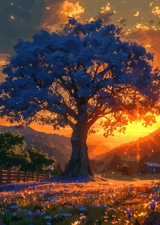 Majestic Tree at Golden Sunset