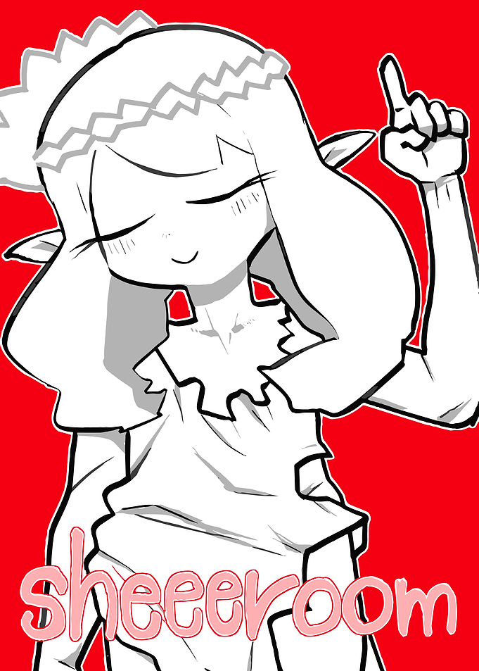 Anime Girl Pointing Up Illustration