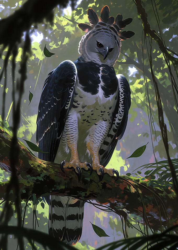 Majestic Harpy Eagle in Rainforest
