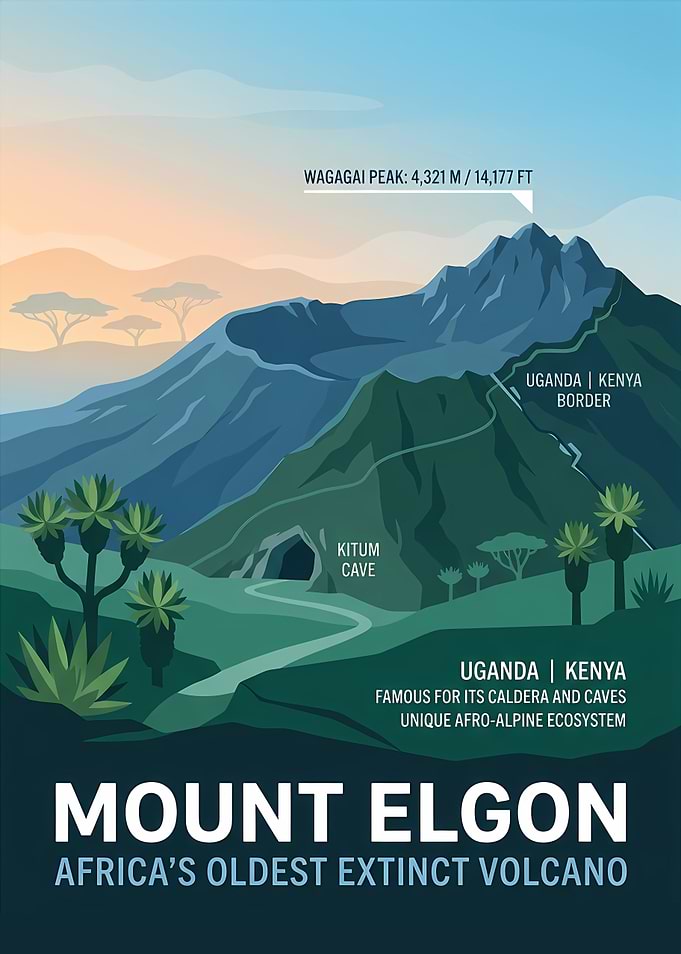 Mount Elgon Travel Poster