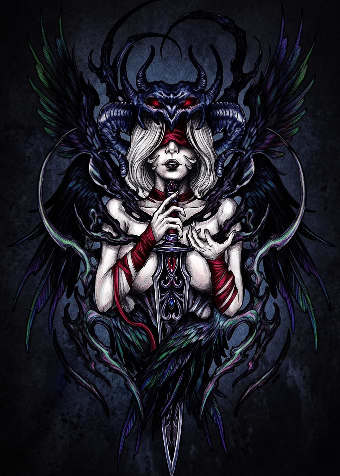Dark Fantasy Fallen Angel Warrior