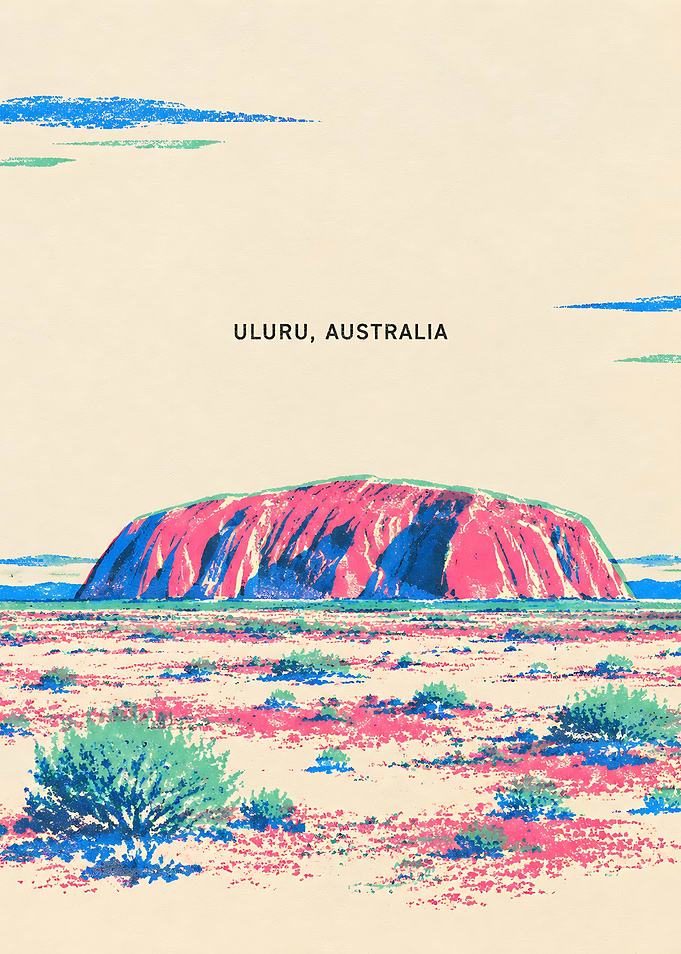 Uluru Australia Minimalist Travel Poster