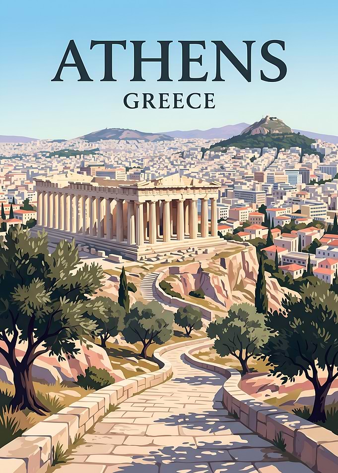 Athens Acropolis Historic Greece Landscape