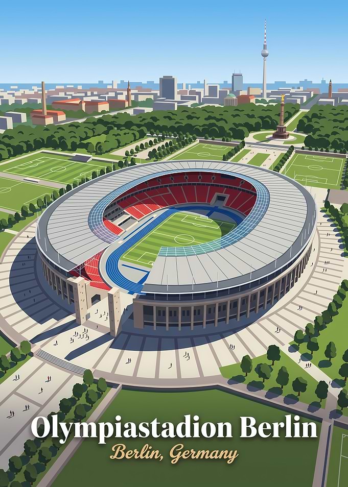 Olympiastadion Berlin Illustration