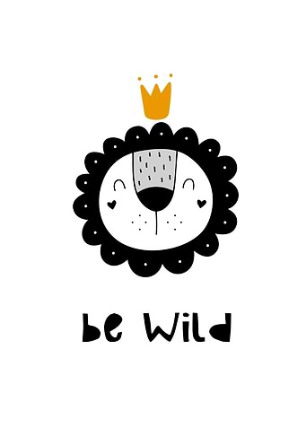 Cute Lion Be Wild Wall Art