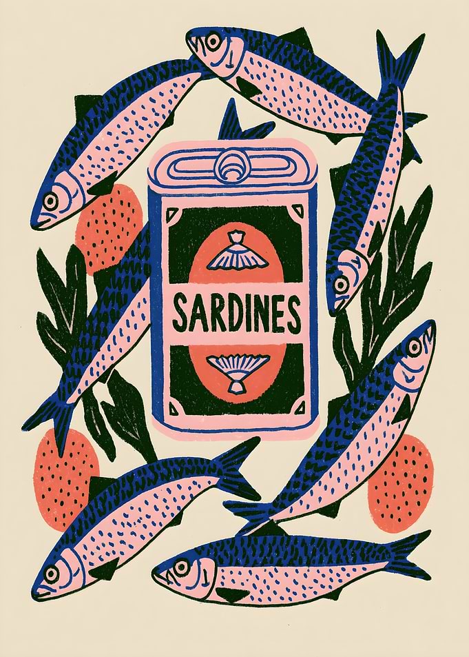 Vintage Style Sardine Can Illustration