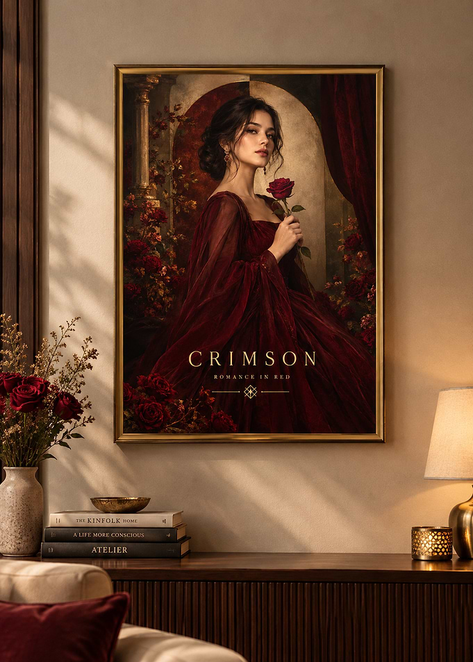 Crimson Romance in Red Wall Art