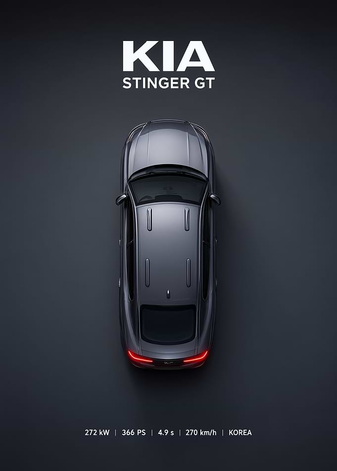 Kia Stinger GT Top View Poster