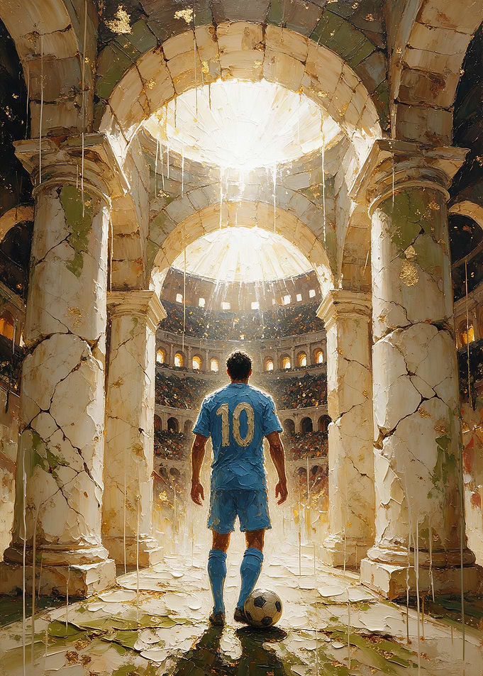 Soccer Player in Ancient Roman Arena