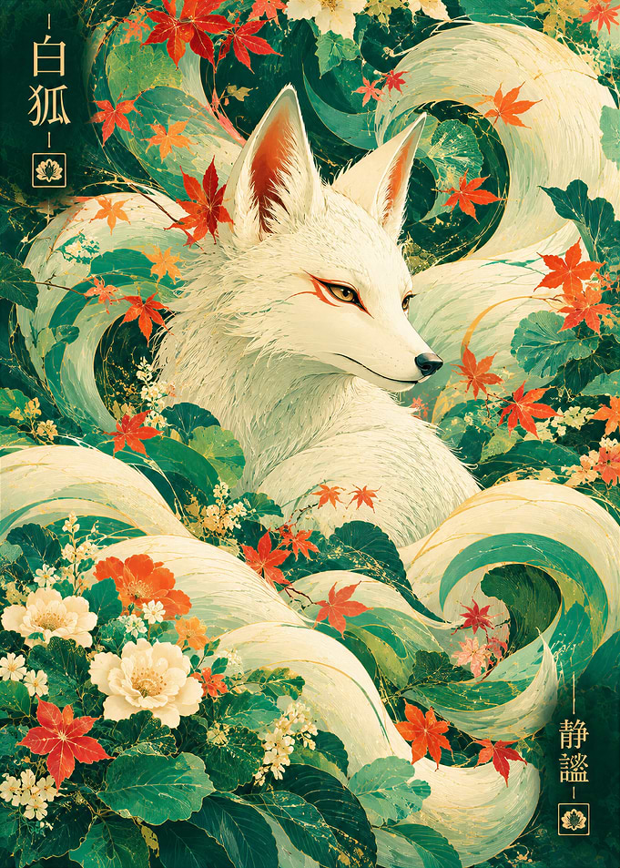 Mystical White Kitsune