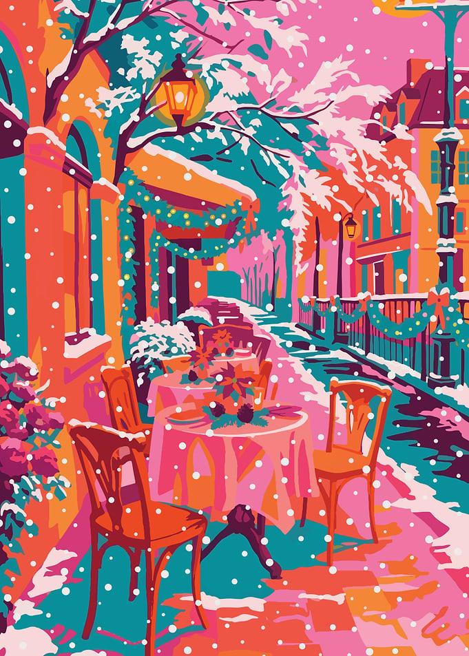 Snowy Sidewalk Cafe