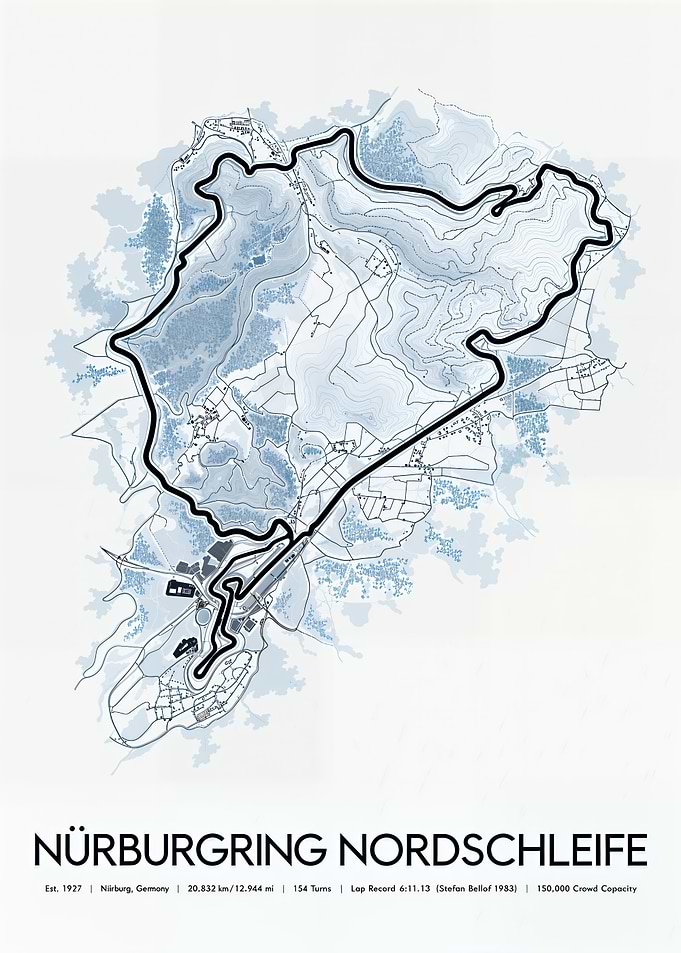 Nürburgring Nordschleife Track Map