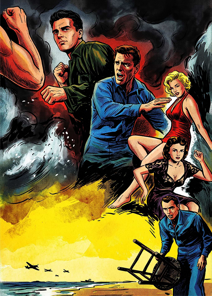 Vintage Pulp Fiction Style Illustration