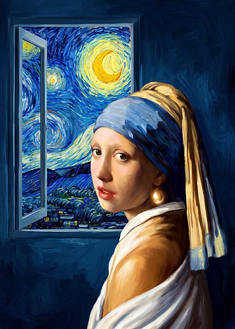 Girl with a Pearl Earring Starry Night
