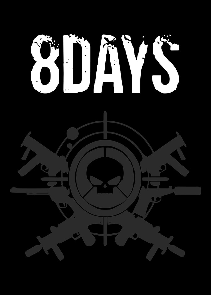 8 Days Military Skull Graphic