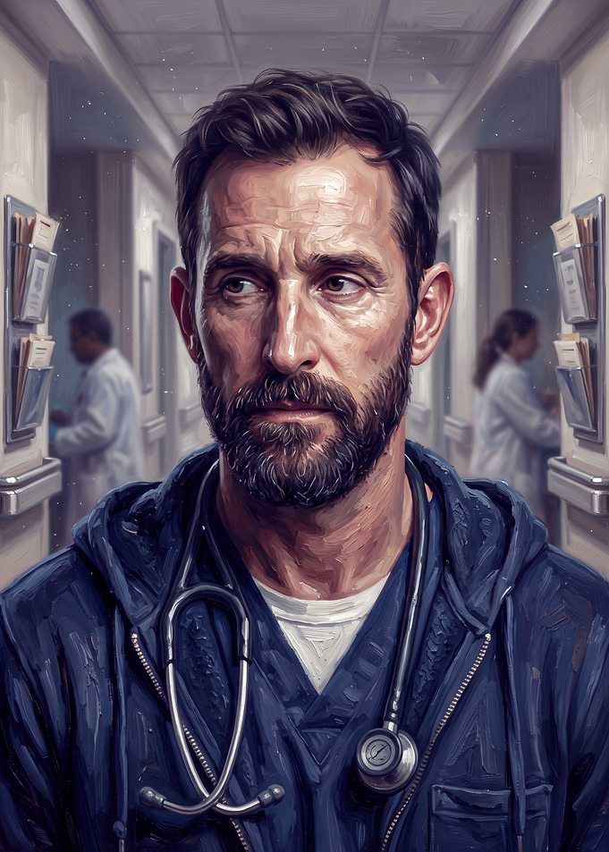 Portrait of a Weary Doctor