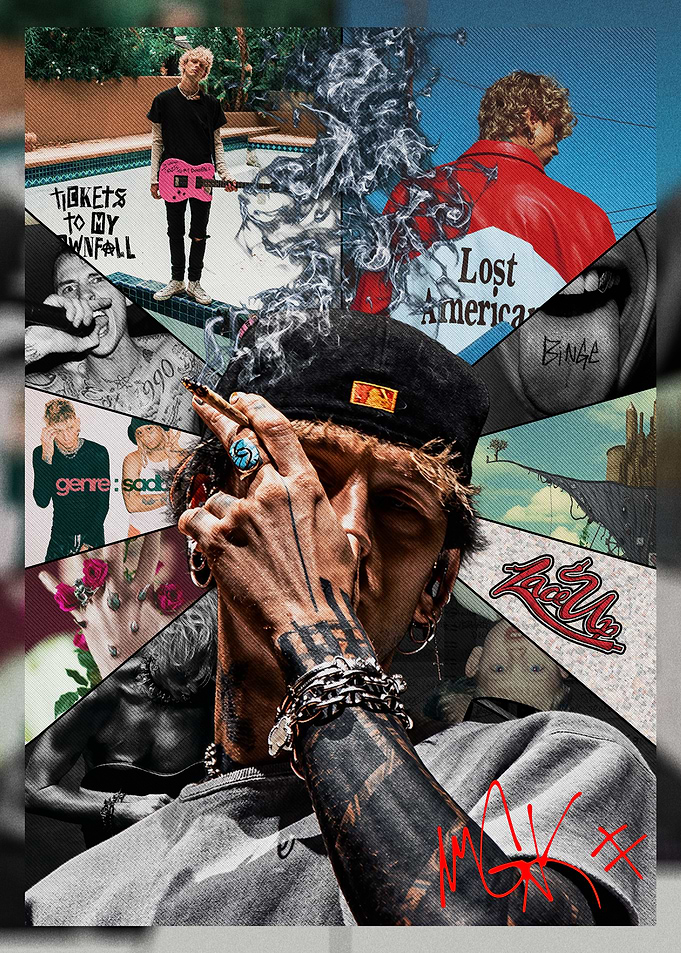 Machine Gun Kelly Music Collage Poster