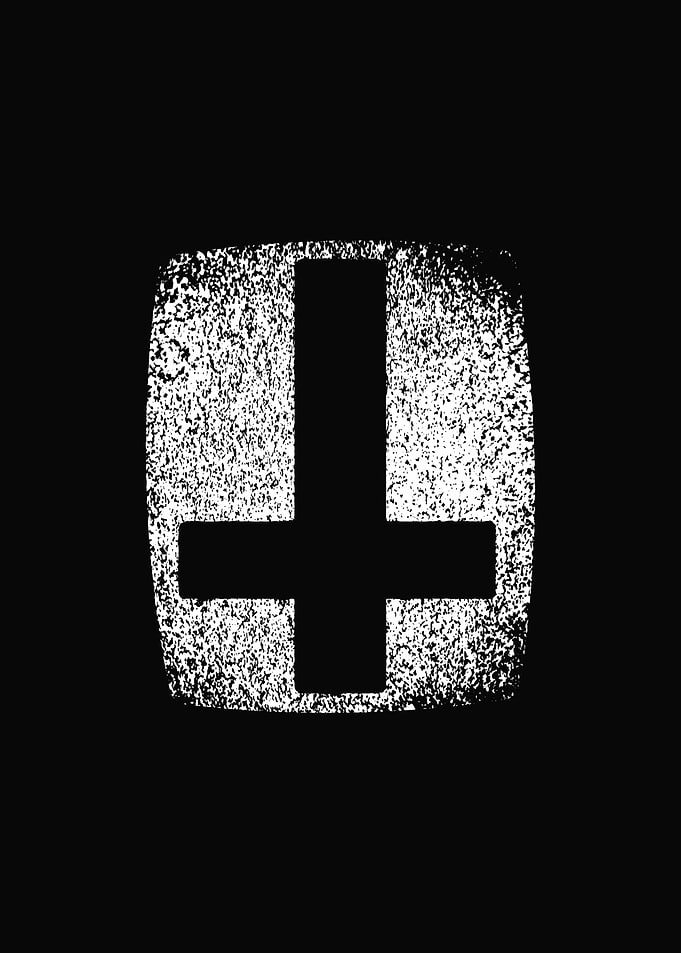 Distressed Inverted Cross Symbol