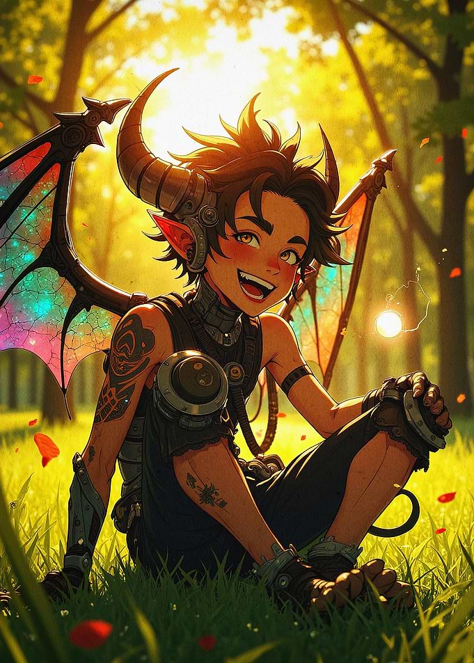 Demon Boy Fantasy Art Poster