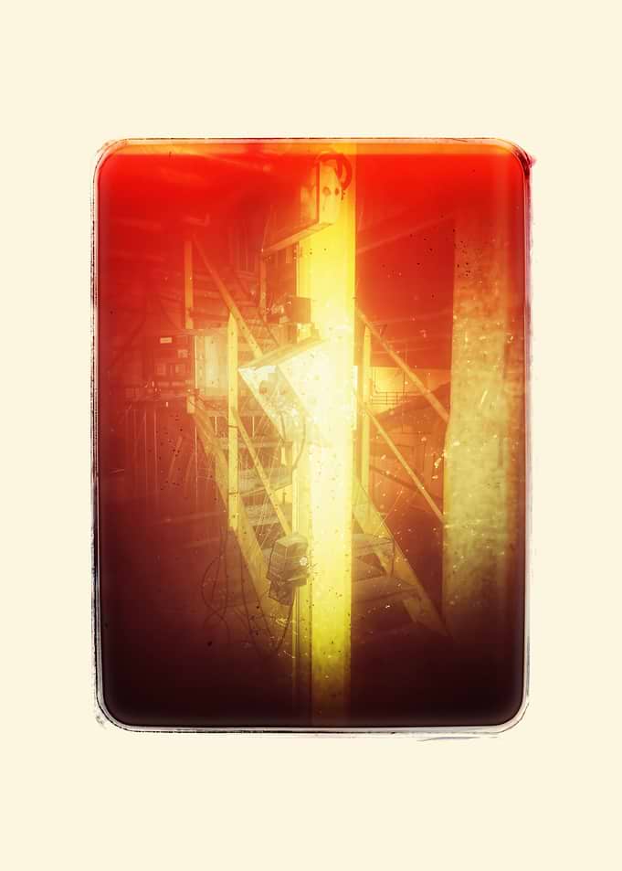 Abstract Industrial Staircase Light Leak
