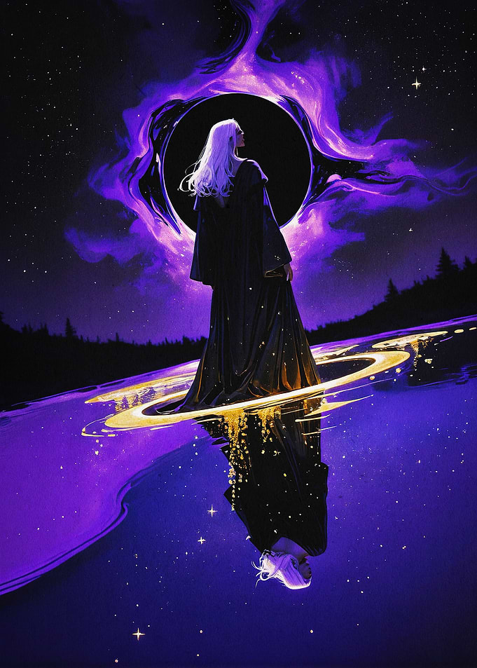 Cosmic Sorceress Dark Fantasy Art