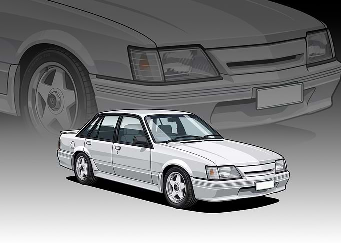 White Holden Commodore VK
