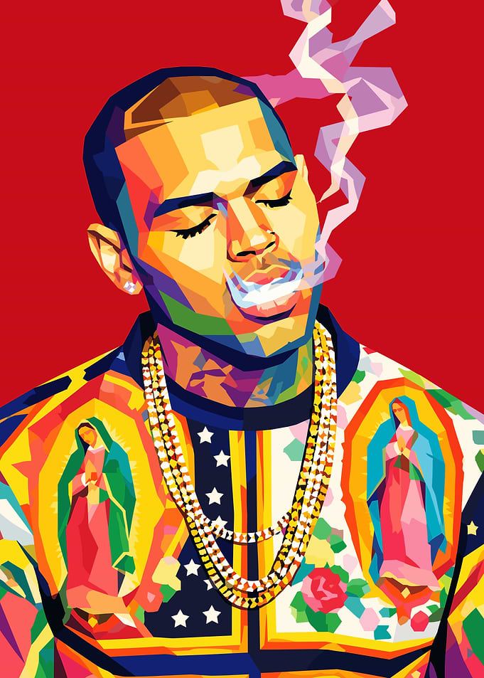 Chris Brown WPAP Pop Art Portrait