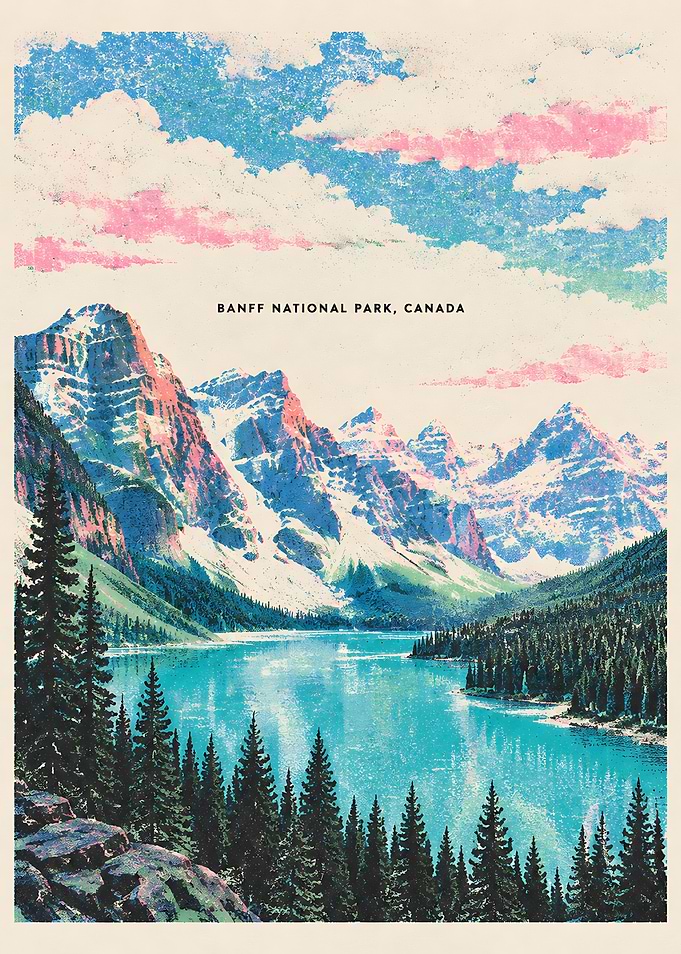 Vintage Banff National Park Travel Poster
