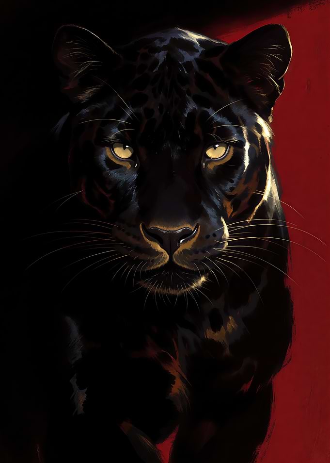 Majestic Black Panther Portrait