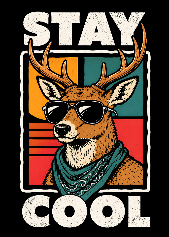 Stay Cool Retro Deer Poster