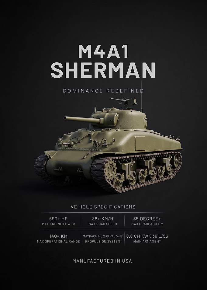 black background minimalism M4A1 Tank Poster