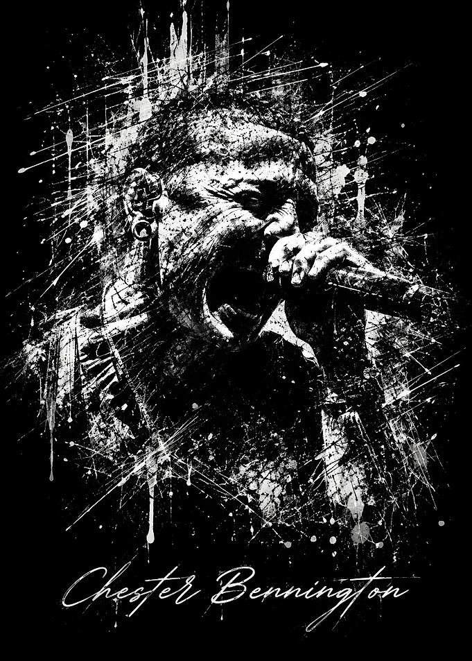 Chester Bennington Ink Splatter Portrait