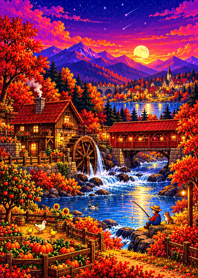 Stardew Valley Vibrant Autumn Countryside Landscape